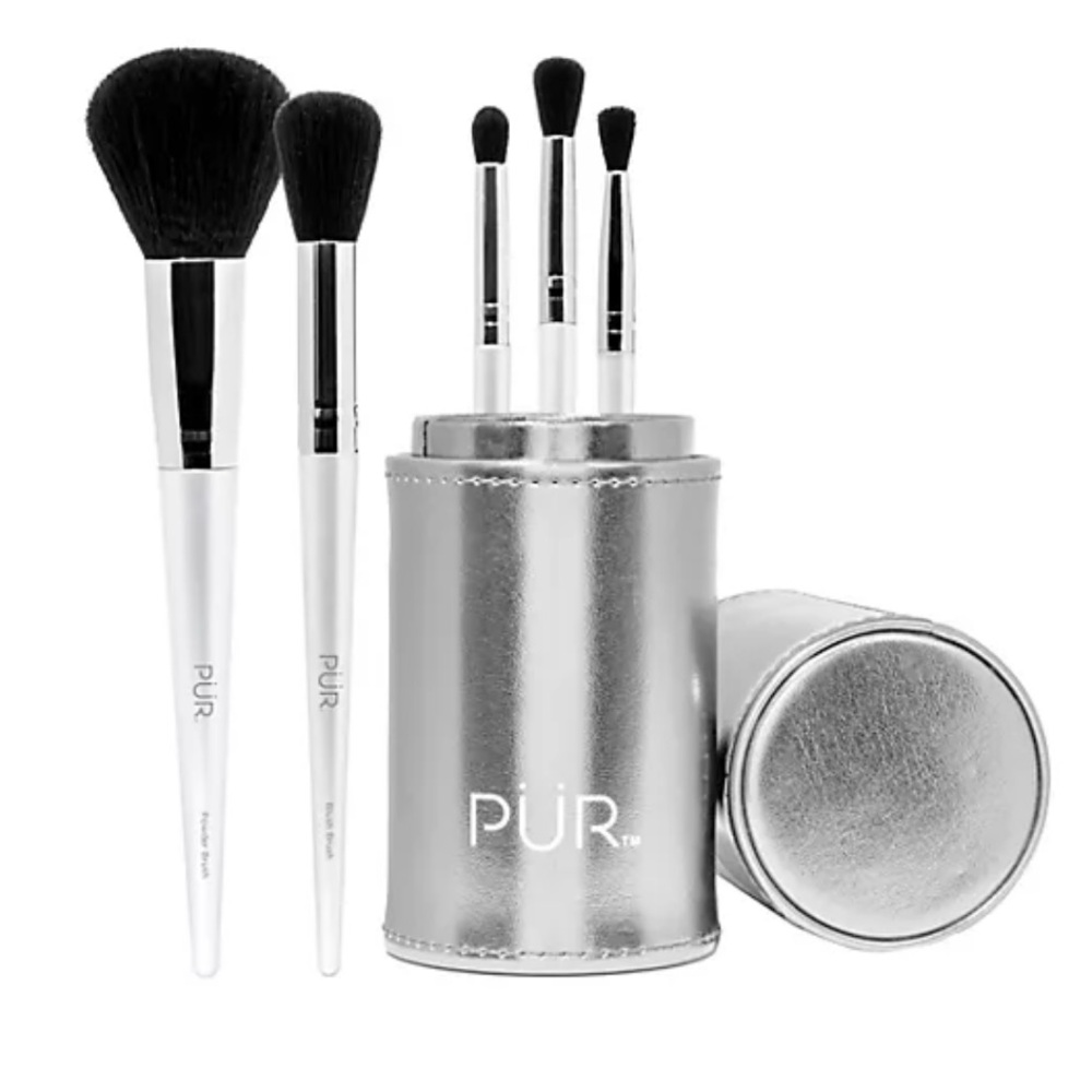 PÜR 5 Piece Brush Set with Holder - NWT